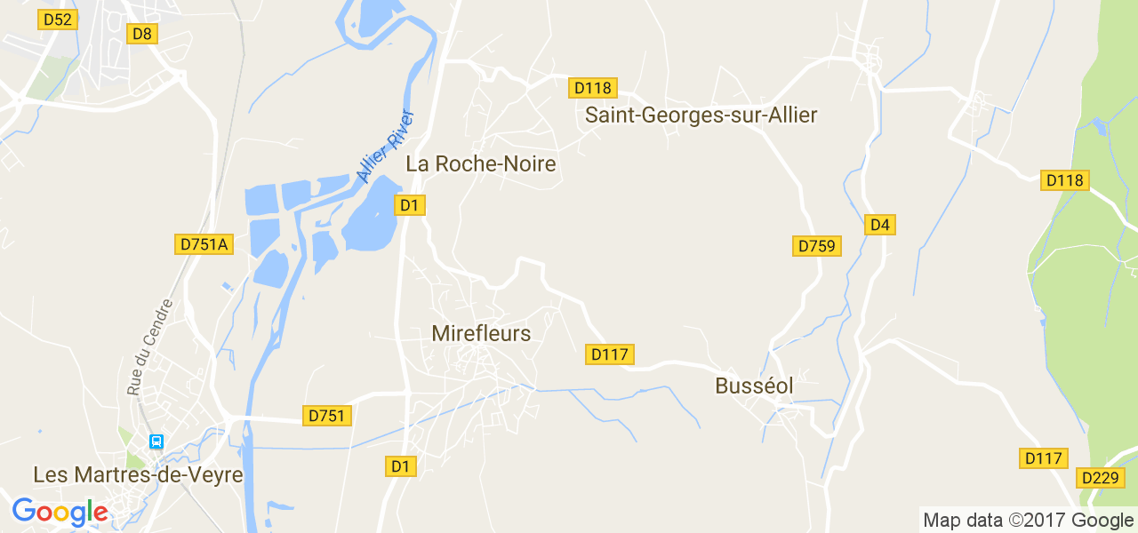 map de la ville de La Roche-Noire