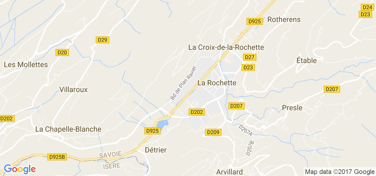 map de la ville de La Rochette