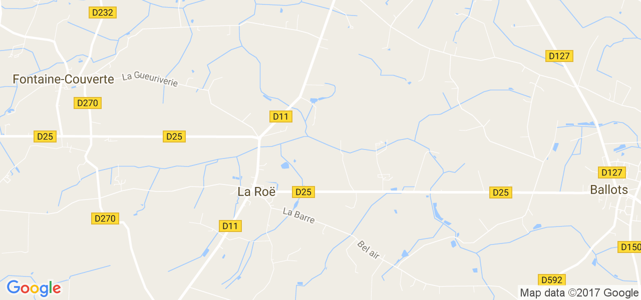 map de la ville de La Roë