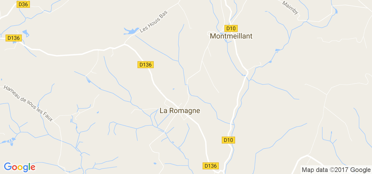 map de la ville de La Romagne