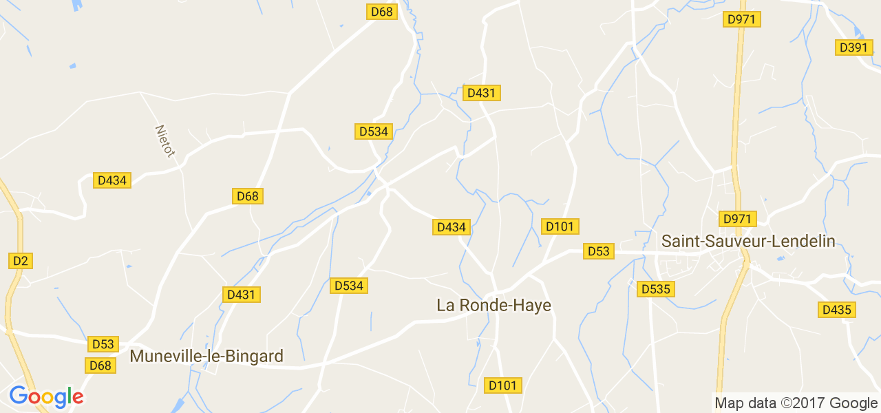 map de la ville de La Ronde-Haye