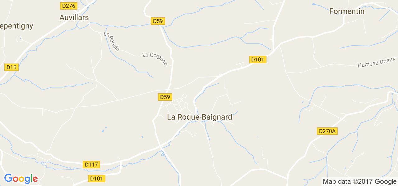 map de la ville de La Roque-Baignard