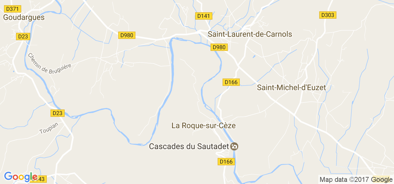 map de la ville de La Roque-sur-Cèze