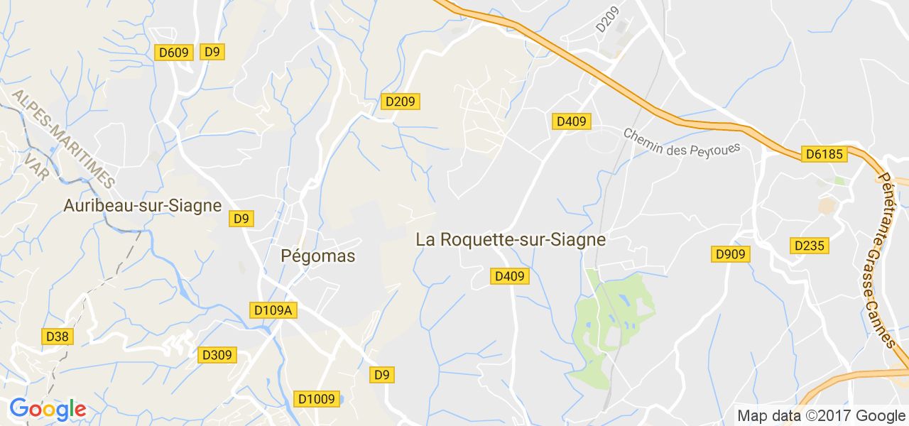 map de la ville de La Roquette-sur-Siagne