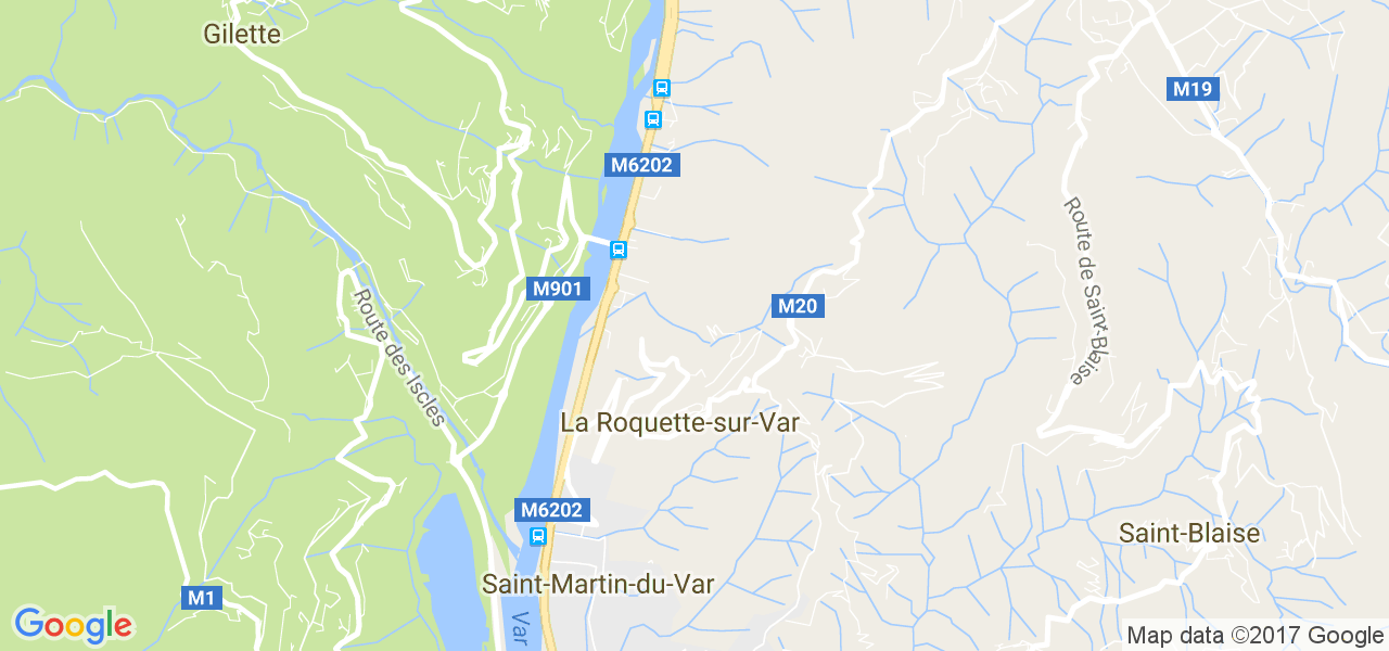 map de la ville de La Roquette-sur-Var