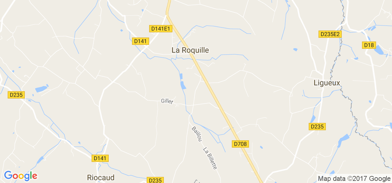 map de la ville de La Roquille