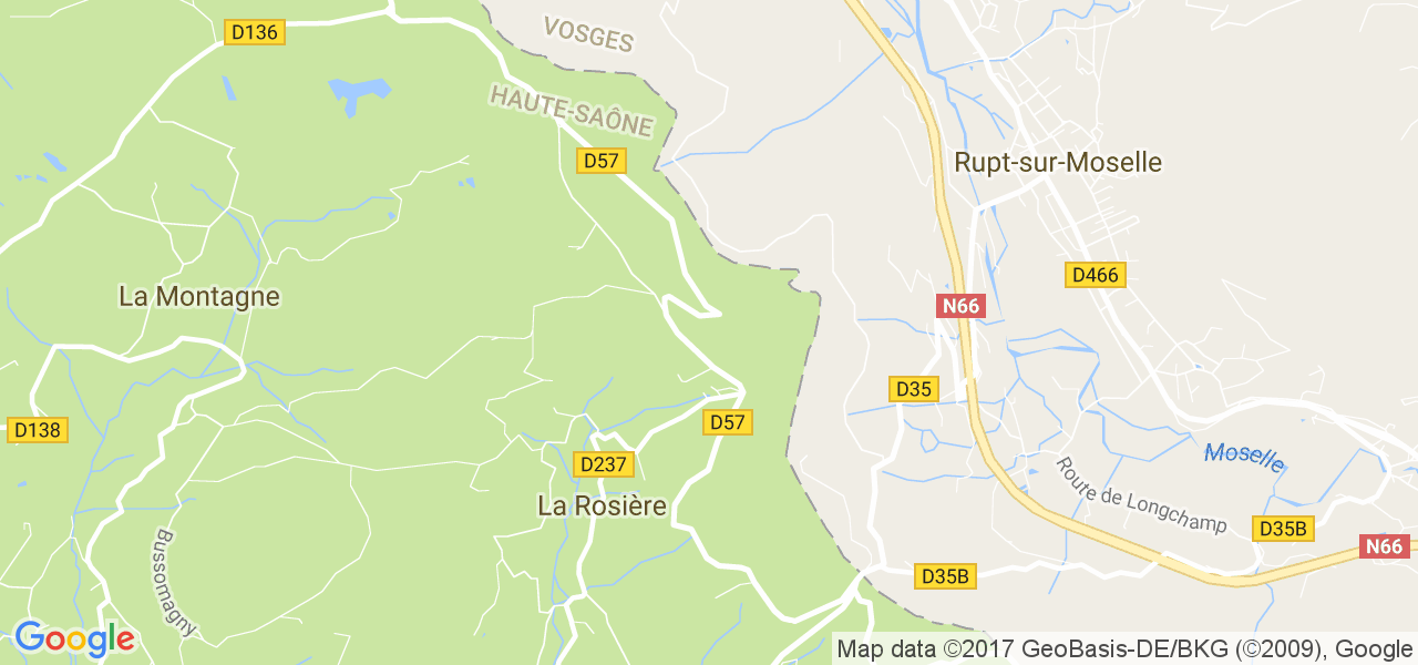 map de la ville de La Rosière