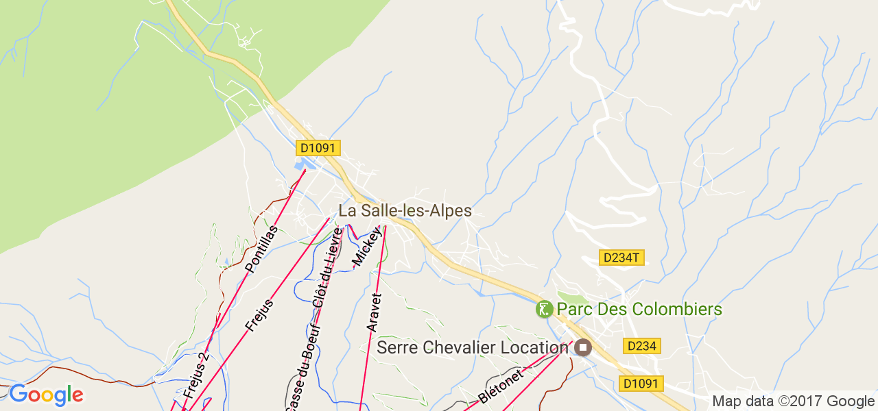 map de la ville de La Salle-les-Alpes