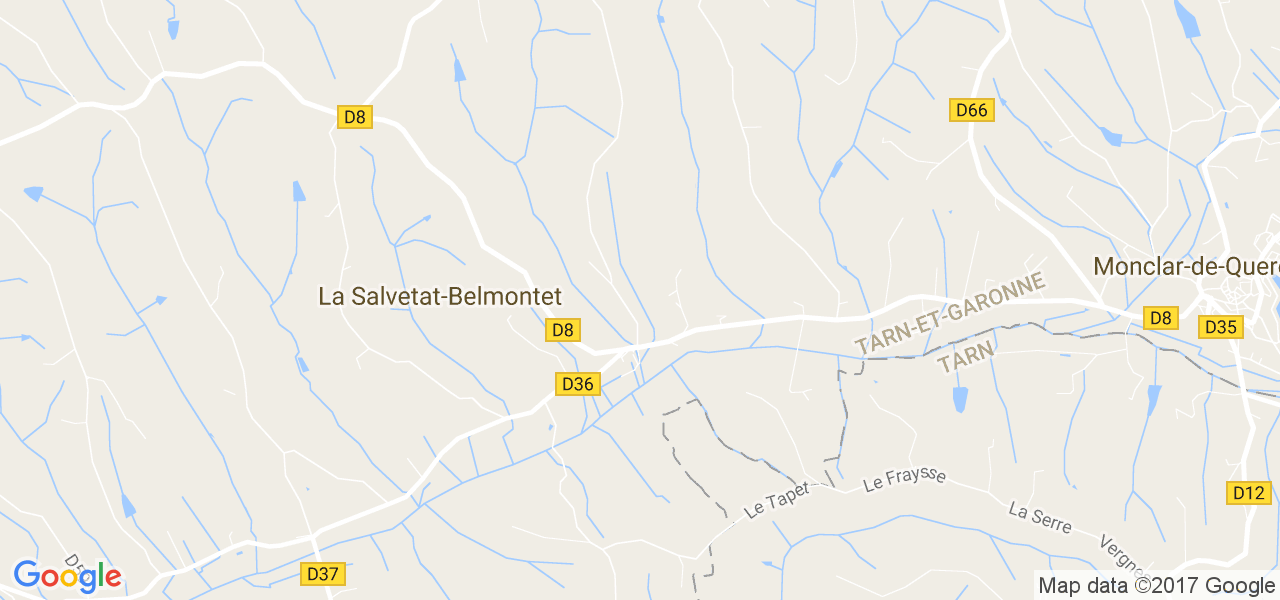 map de la ville de La Salvetat-Belmontet