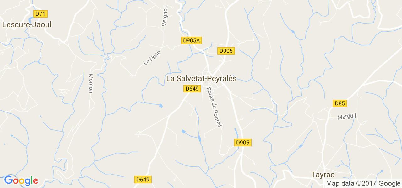 map de la ville de La Salvetat-Peyralès