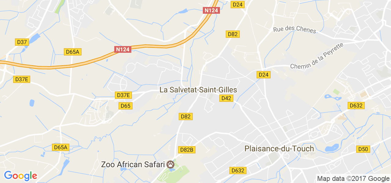 map de la ville de La Salvetat-Saint-Gilles