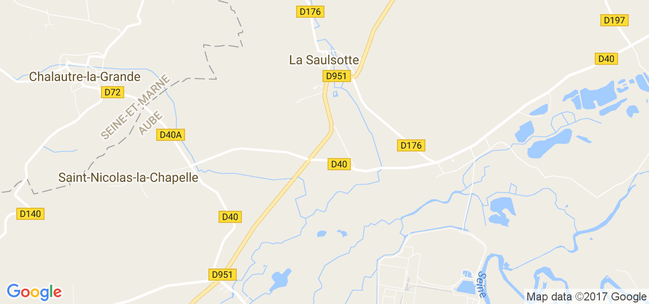 map de la ville de La Saulsotte