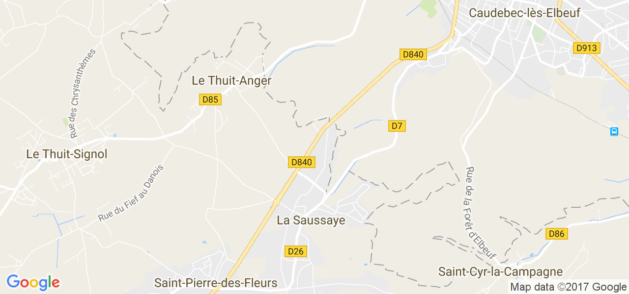 map de la ville de La Saussaye