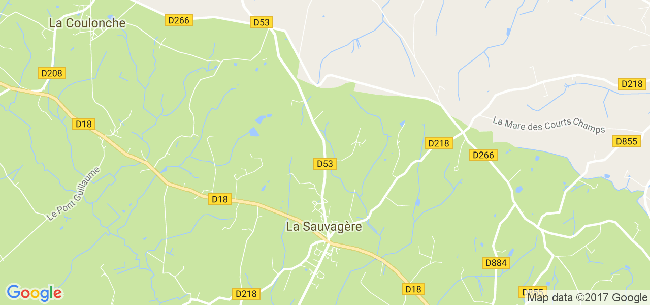 map de la ville de La Sauvagère