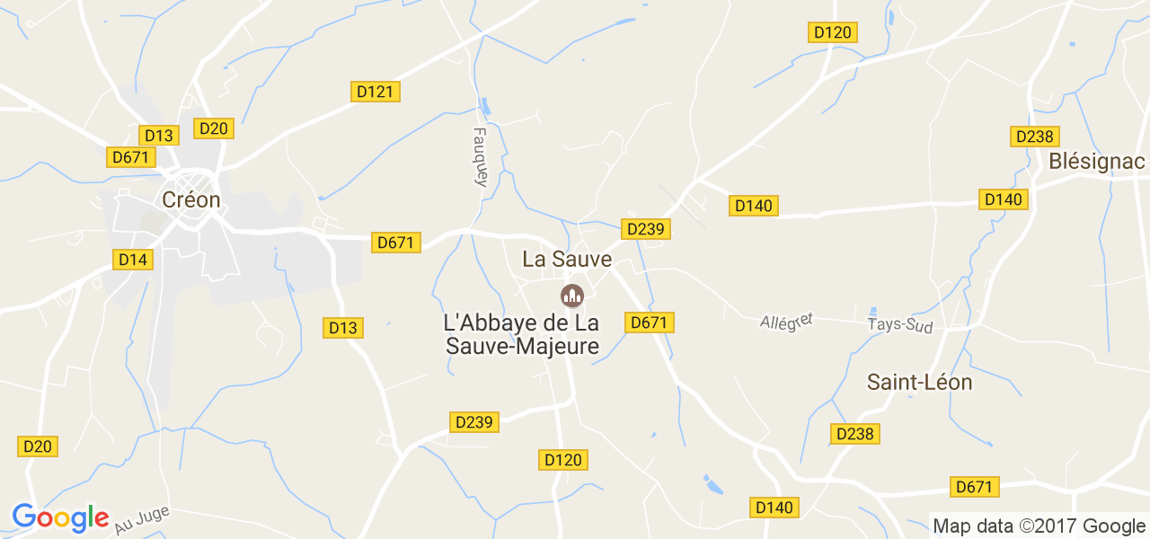 map de la ville de La Sauve