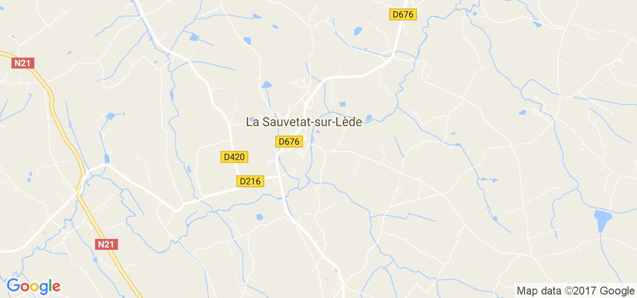 map de la ville de La Sauvetat-sur-Lède