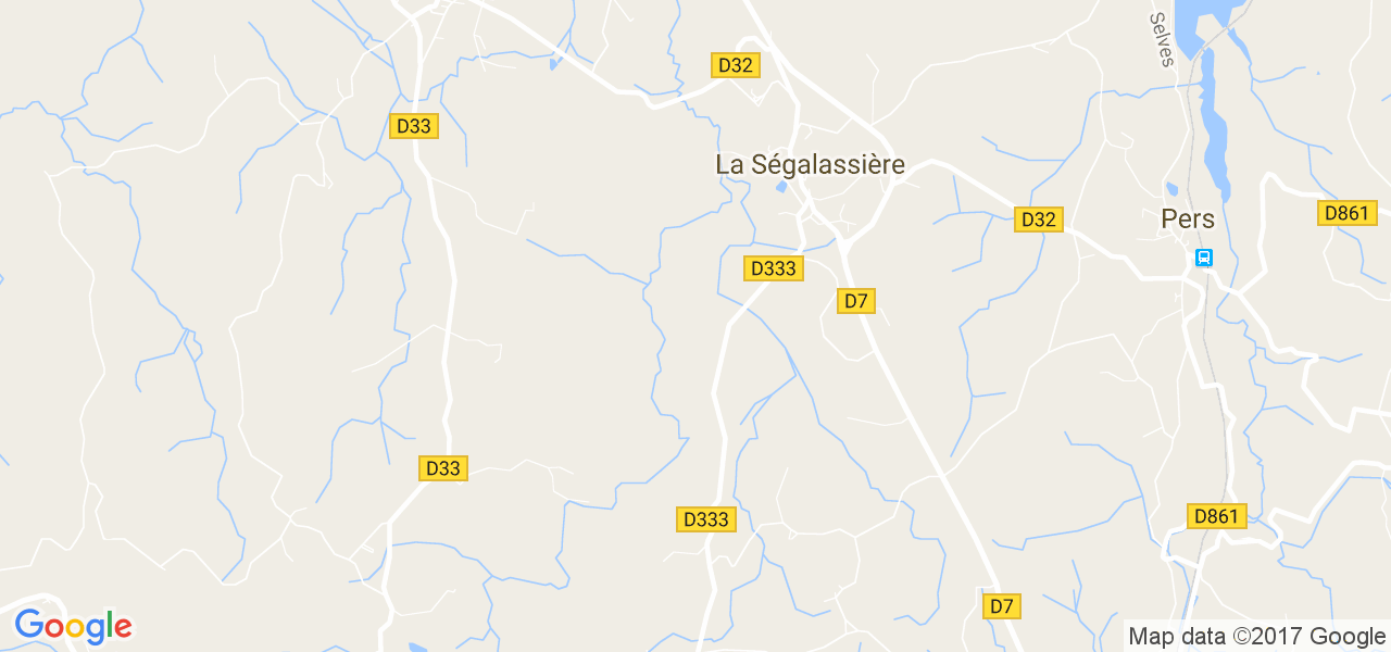 map de la ville de La Ségalassière