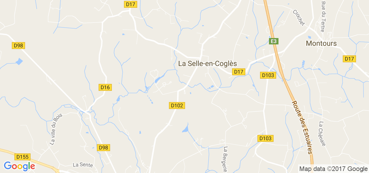 map de la ville de La Selle-en-Coglès