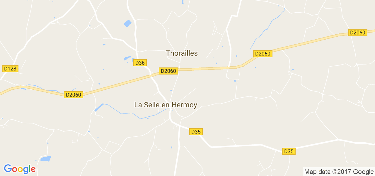 map de la ville de La Selle-en-Hermoy