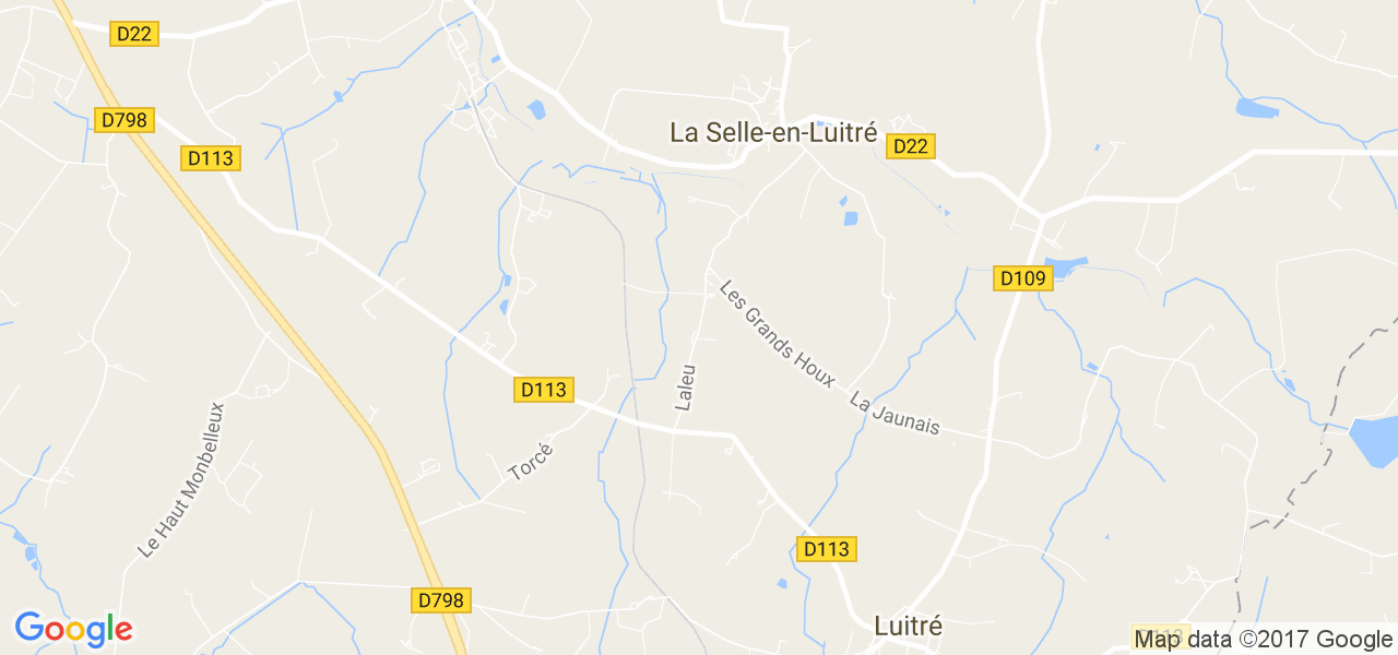 map de la ville de La Selle-en-Luitré