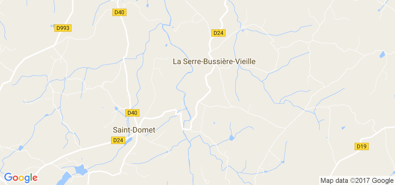 map de la ville de La Serre-Bussière-Vieille