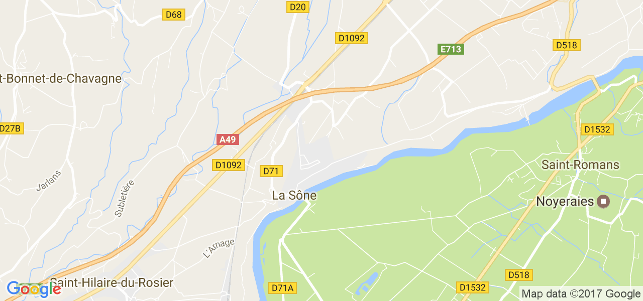 map de la ville de La Sône