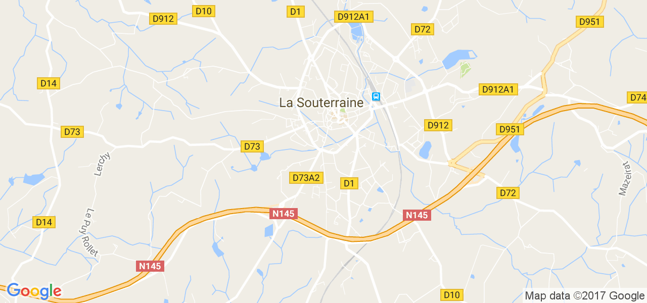 map de la ville de La Souterraine