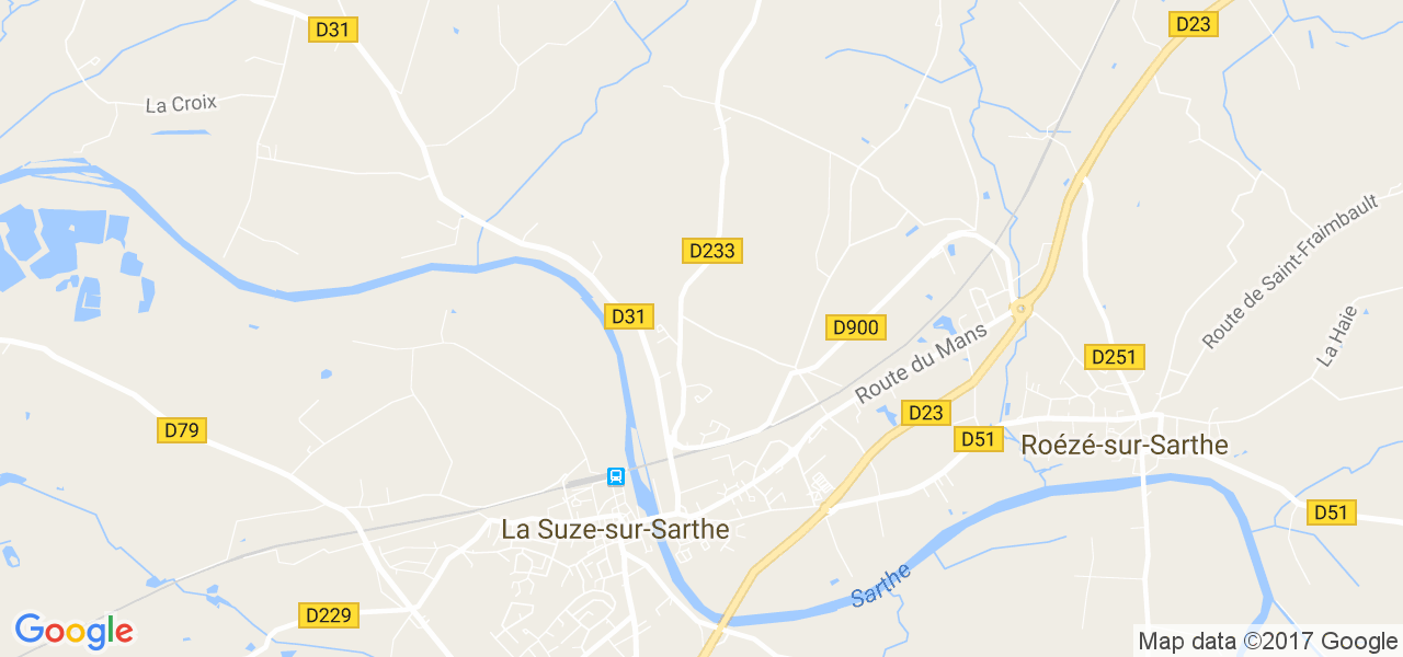 map de la ville de La Suze-sur-Sarthe