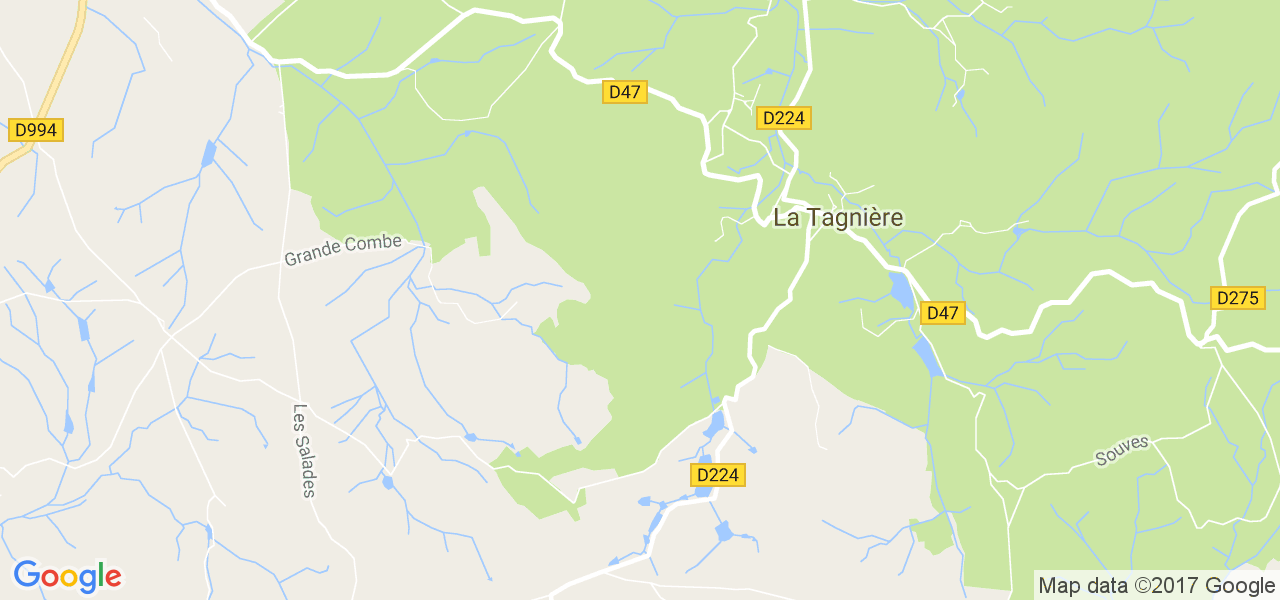 map de la ville de La Tagnière