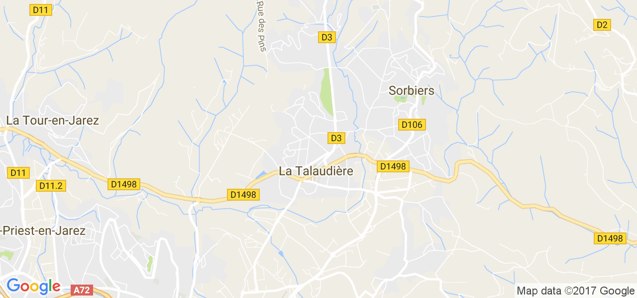 map de la ville de La Talaudière