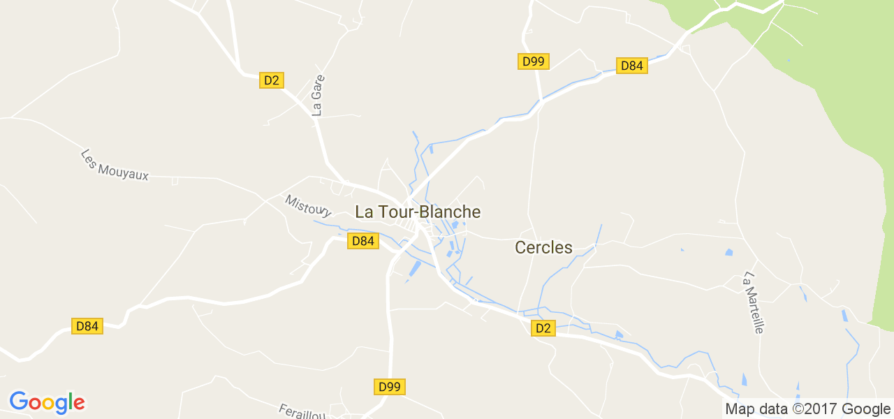 map de la ville de La Tour-Blanche