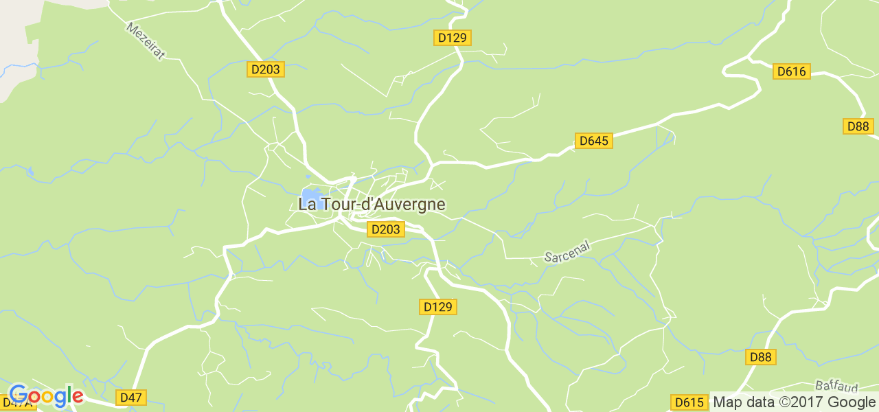 map de la ville de La Tour-d'Auvergne