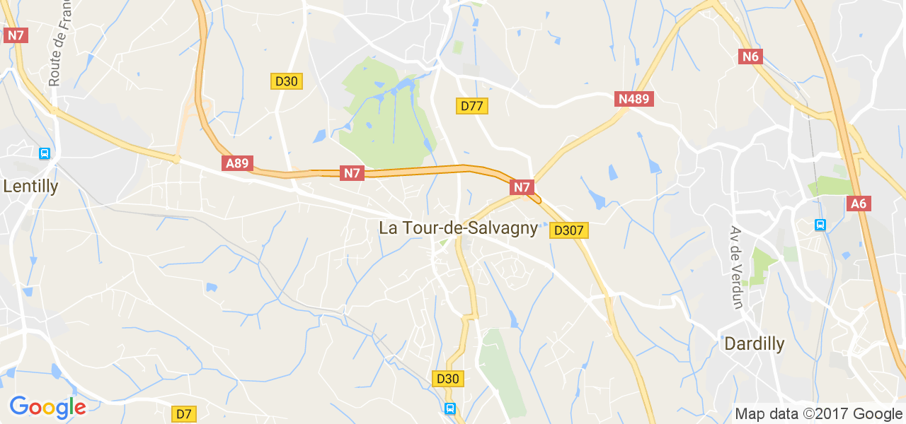 map de la ville de La Tour-de-Salvagny