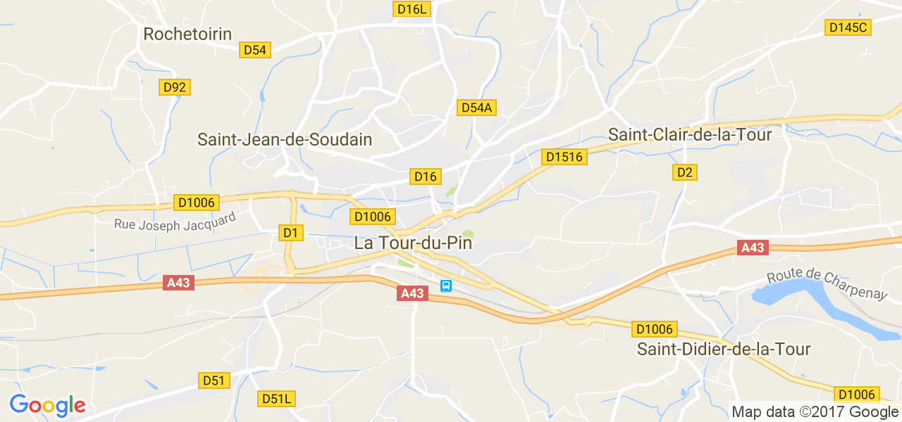 map de la ville de La Tour-du-Pin