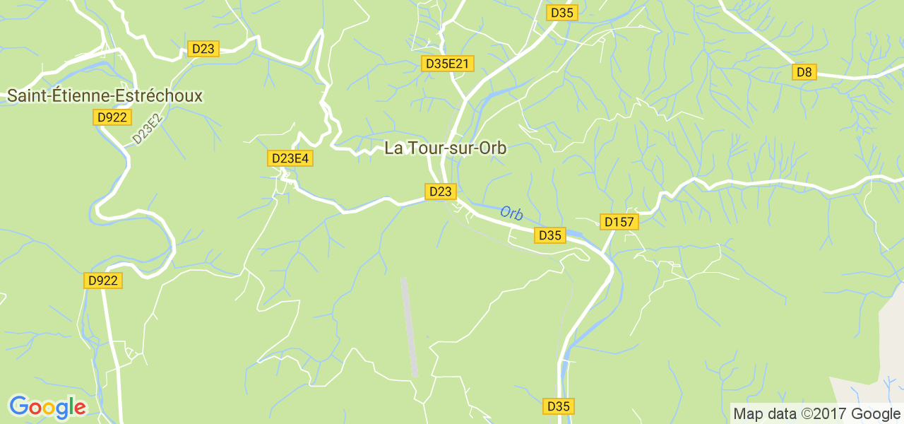 map de la ville de La Tour-sur-Orb