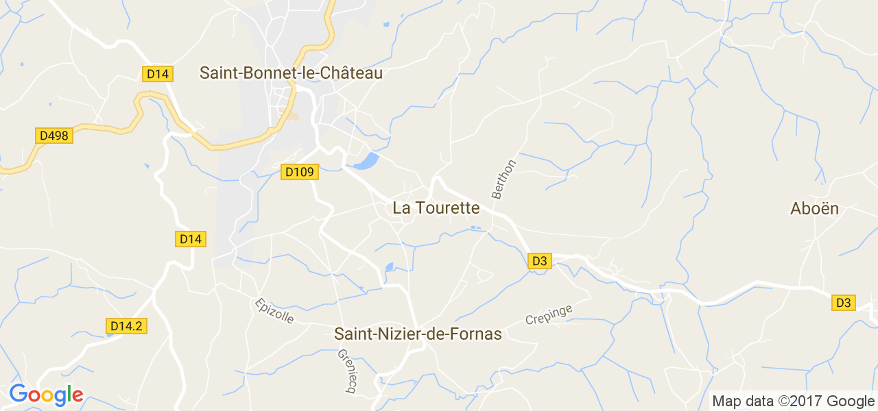 map de la ville de La Tourette