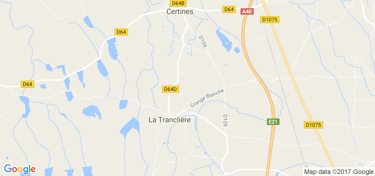 map de la ville de La Tranclière