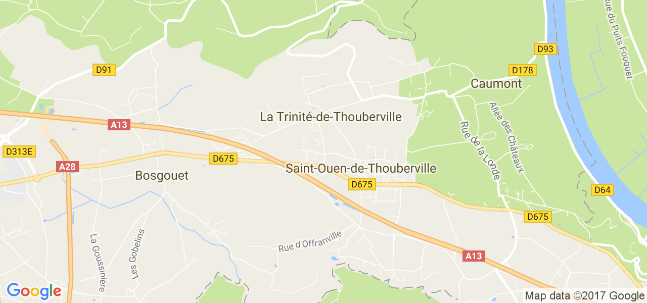 map de la ville de La Trinité-de-Thouberville