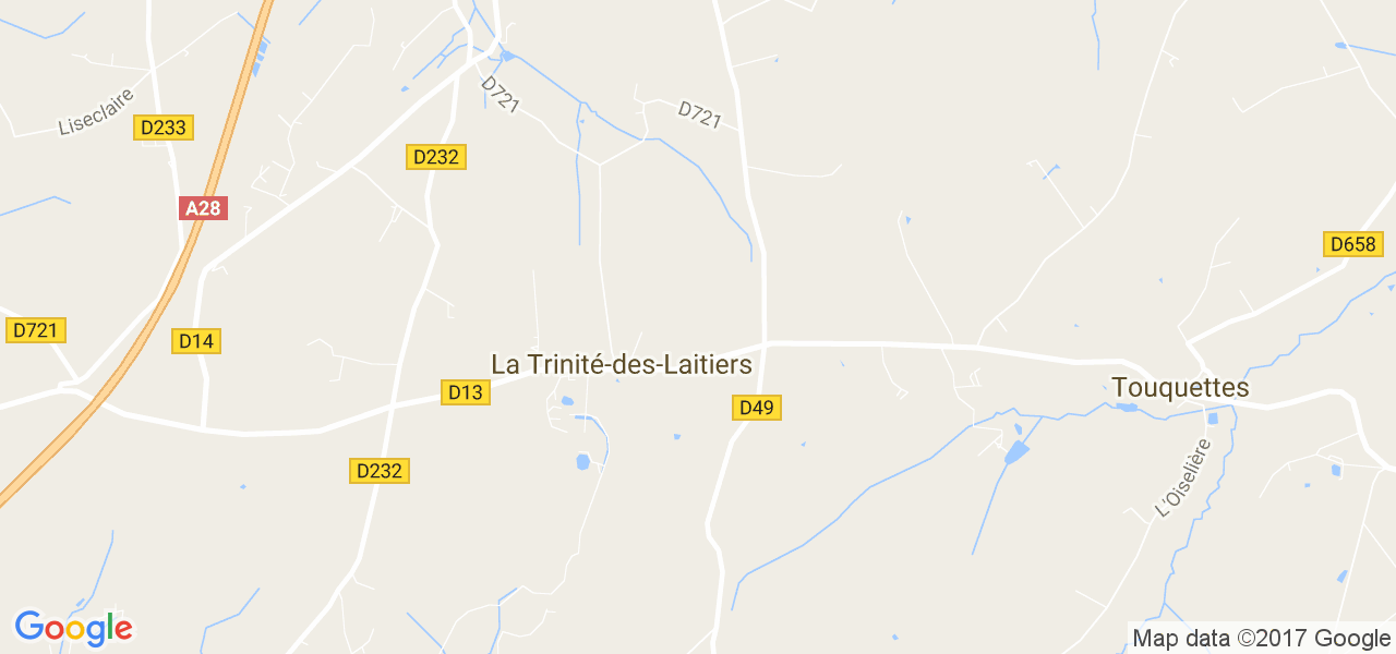 map de la ville de La Trinité-des-Laitiers