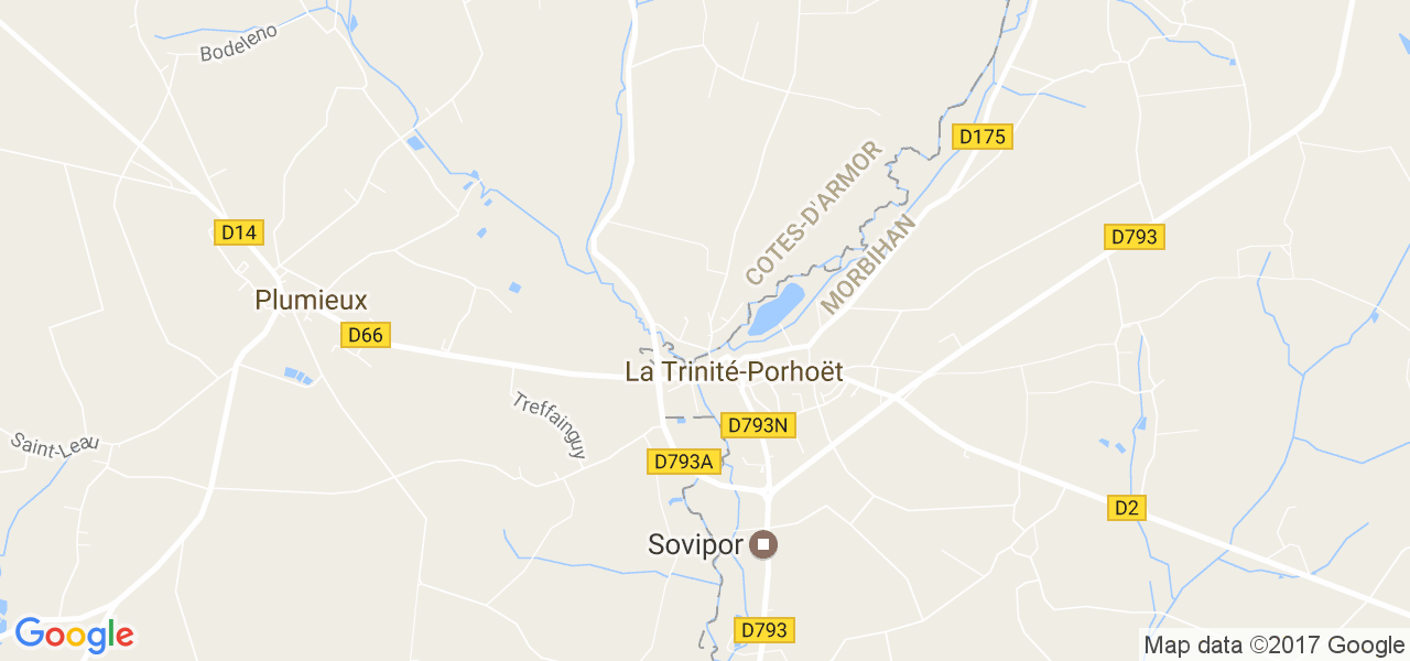 map de la ville de La Trinité-Porhoët