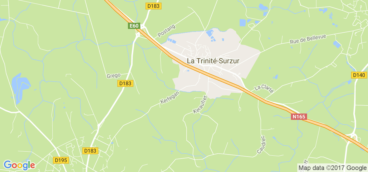 map de la ville de La Trinité-Surzur