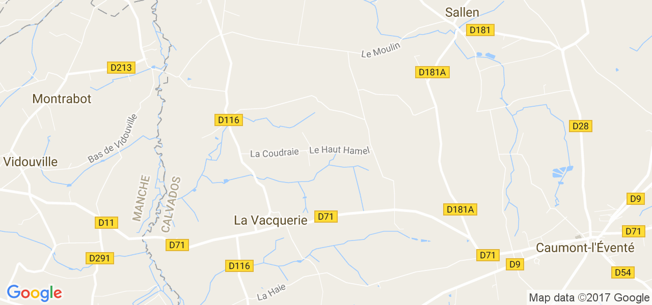 map de la ville de La Vacquerie