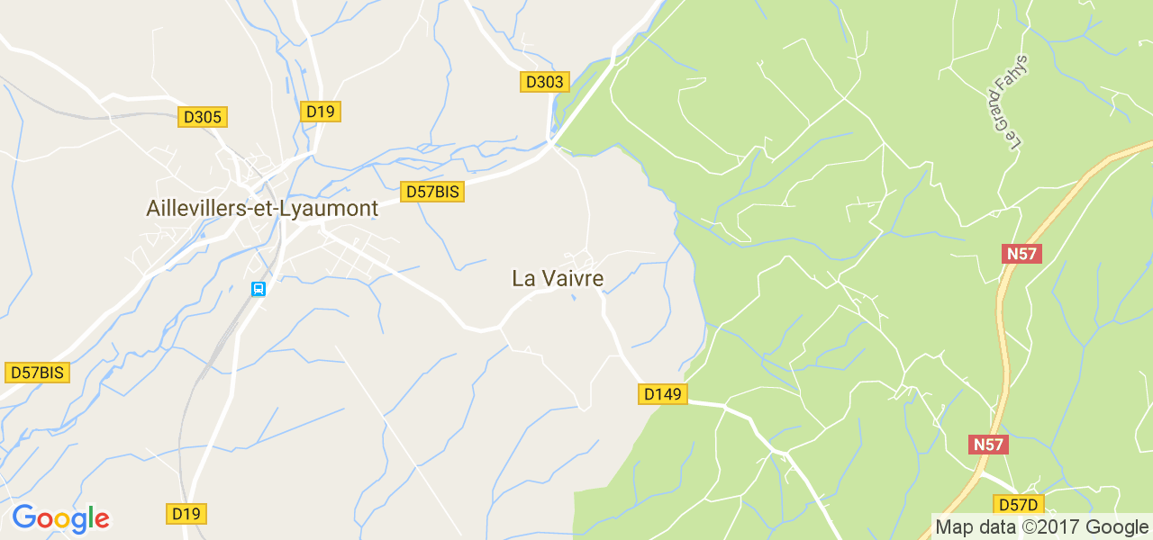 map de la ville de La Vaivre