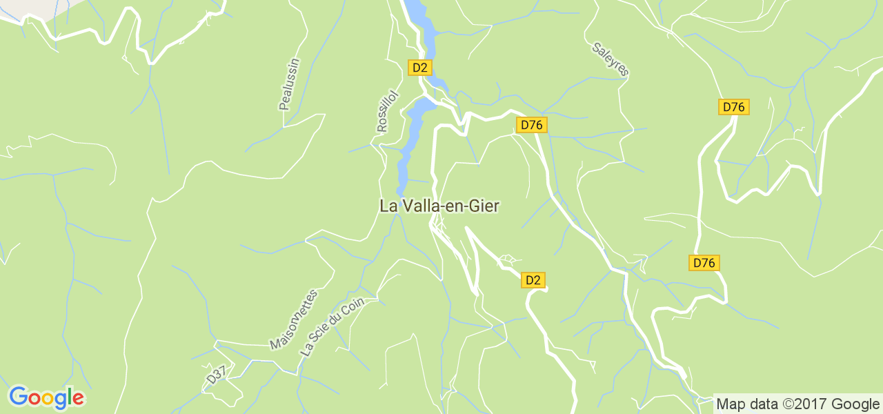 map de la ville de La Valla-en-Gier