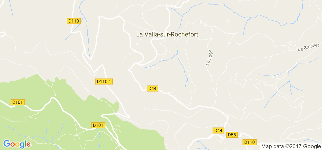 map de la ville de La Valla-sur-Rochefort