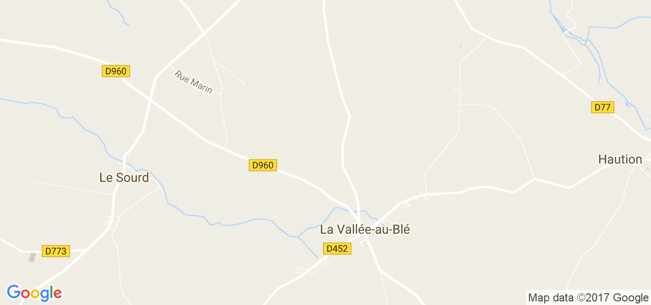 map de la ville de La Vallée-au-Blé