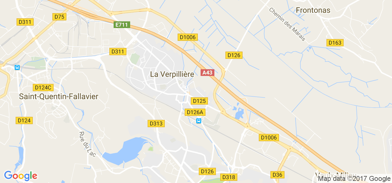 map de la ville de La Verpillière