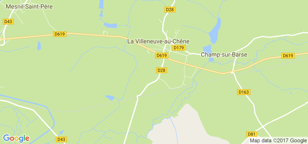 map de la ville de La Villeneuve-au-Chêne