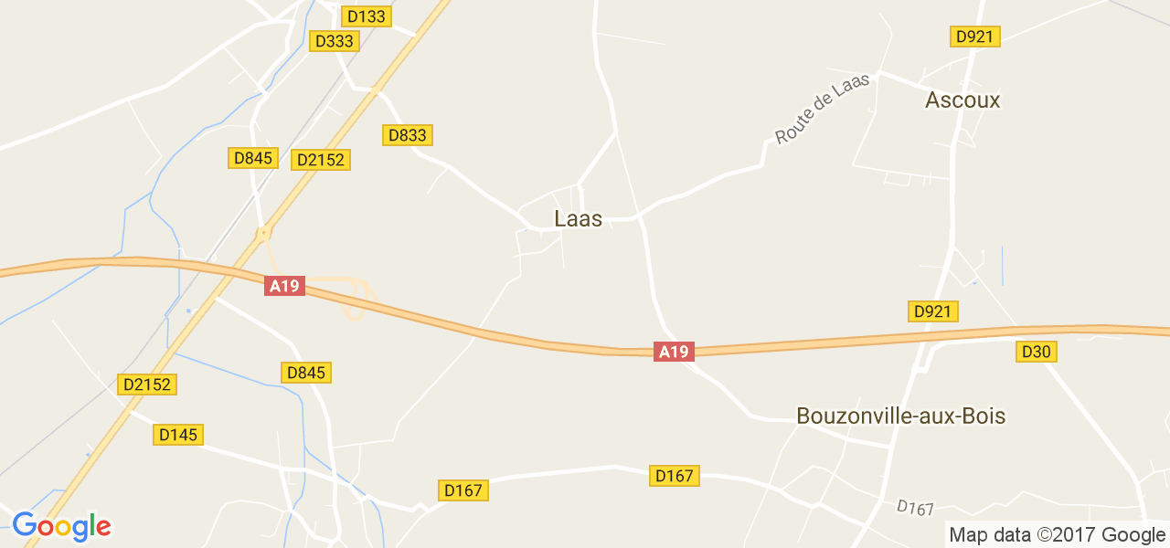 map de la ville de Laas