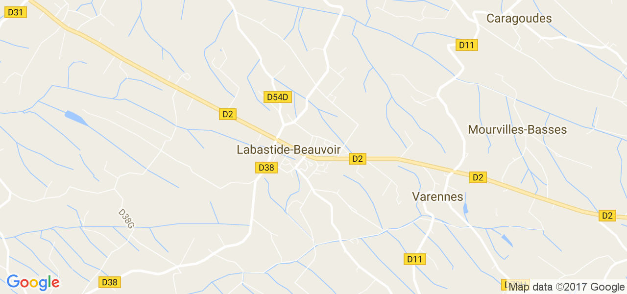 map de la ville de Labastide-Beauvoir